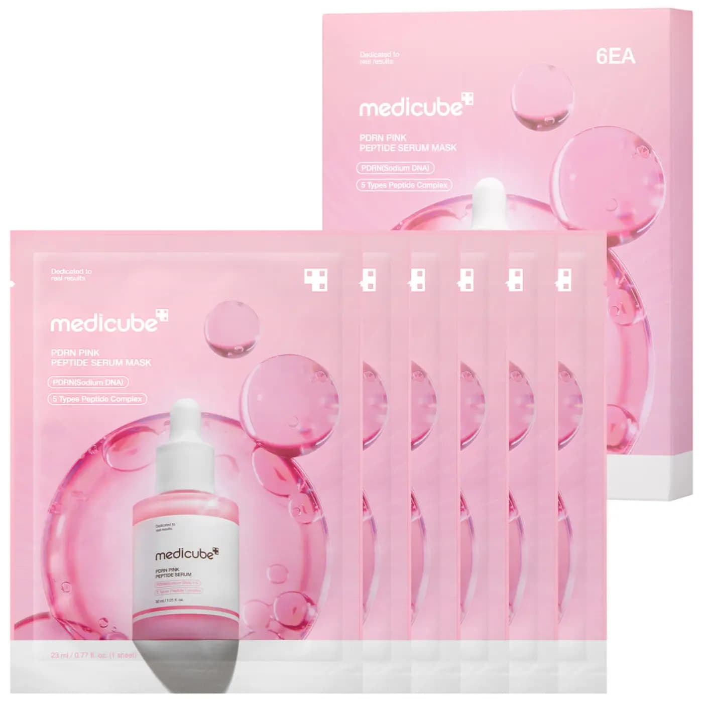Mascarillas de colágeno en sus sobres rosados
