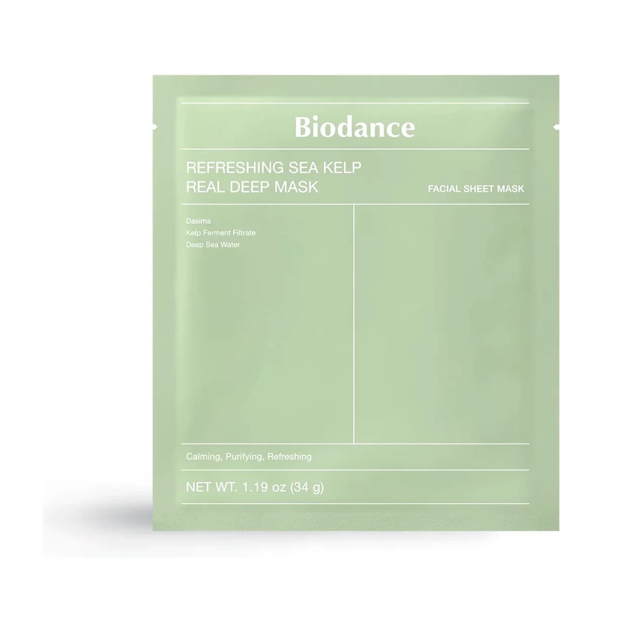Mascarilla de hidrogel premium con efecto refrescante y descongestionante que purifica, calma el estrés ambiental e hidrata intensamente.